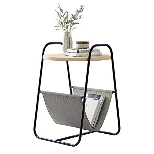 MYVVKIA Table d'appoint de canapé, Petite Table Ronde de Rangement pour Chambre à Coucher, Petite Table de Maison en chêne brossé + Table Basse à Cadre...