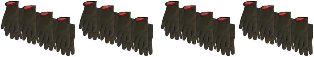 Midwest Gloves and Gear 14LJP04-L-AZ-6 Men's Brown Jersey Work Glove, Large, 4-Pack