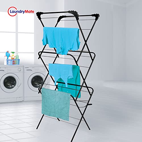 Laundry Mate 3-Tier Radiator Clothes Drying Rack – Radiator Airer Indoor with 20 Pegs | Foldable, Non-Slip Laundry Rack with Durable Steel Frame & Extra-Large Drying Space - Image 4