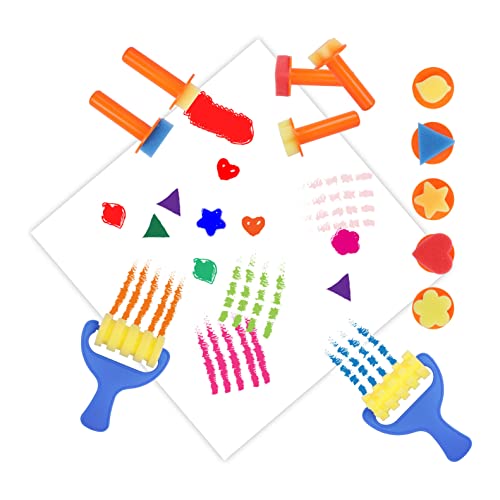 BLOT Kids Paint Kit Washable Finger Paint Set with Assorted Painting Brushes Sponges Palette for Toddlers Children Drawing Gift, Age 3+