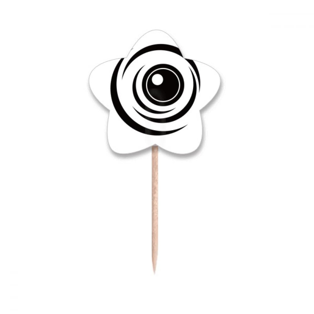 Drapeaux cure-dents motif œil vectoriel noir pour décoration cupcake et étoile