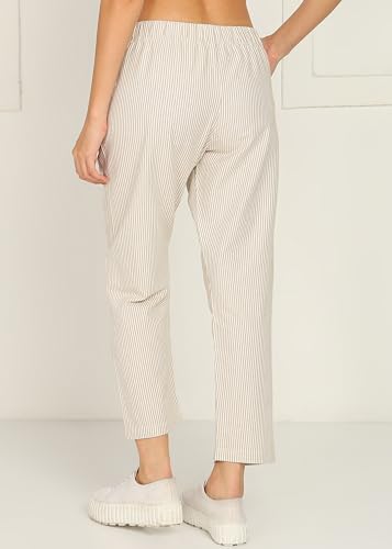 Image of Alan Jones Clothing Womens Mid Rise Cotton Relaxed Ankle Pants | 100% Cotton