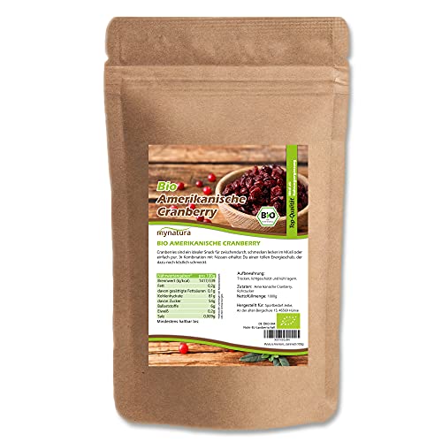 Mynatura Bio Cranberries getrocknet 1000g – Fruchtige Premium-Beeren aus kontrolliert biologischem Anbau I Ideal für Müsli, Backen, Snacks & Saucen I Ohne Zusätze & vegan (1000g)
