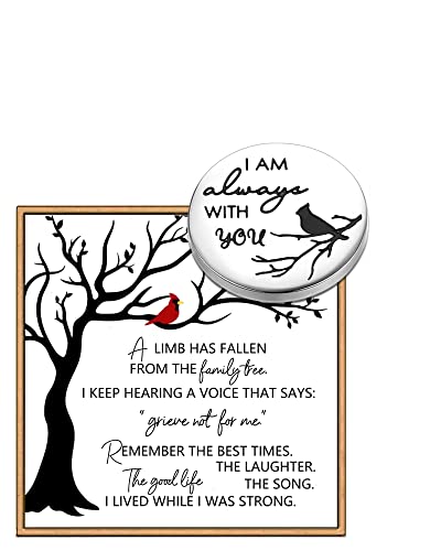 Cardinal Pocket Hug Token I am Always with You Memorial Gifts for Women Men Funeral Memory Presents Remembrance Sympathy Gifts Memorial Jewelry for Loss with Card and Box