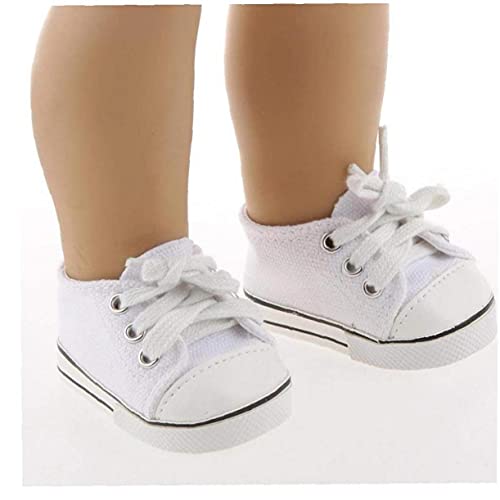 Shoes Fits Dolls Canvas Sneakers Barber Boots White Sport for 18 Inch Fashion Girl Clothes Accessories3