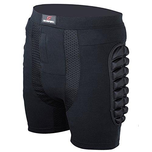 Soared 3D Protection Hip Butt EVA Paded Short Pants Protective Gear Guard Impact Pad Ski Ice Skating Snowboard Black L - Thumbnail 4