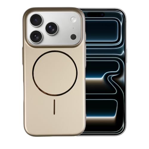 Image of AIBEX Ultra-Thin Mag-Saf Back Cover Case Compatible with iPhone 17 Pro| Slim Fit Scratch-Resistant Matte | Magnetic Wireless Charging | Microfibre Lining | Camera Protection (PC Material) - Gold