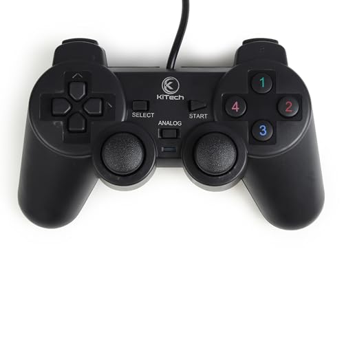 Image of KiTech USB Wired Gaming Controller, PC Gamepad, Black