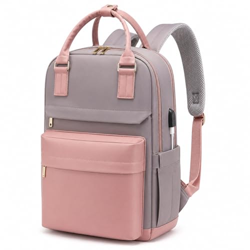 Image of MOCA Women's Minimal Laptop Backpack | Stylish Office & Travel Bag with USB Charging Port | Lightweight, Multi-Pocket, Fits 15.6 inch Laptop
