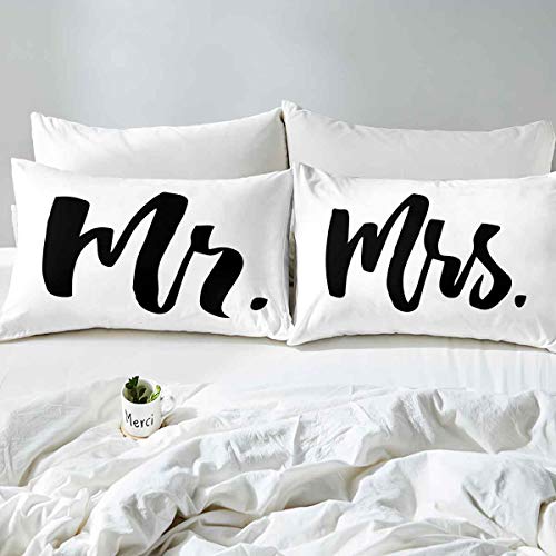 3D Sugar Skull Bedding Set King Rose Floral Duvet Cover Letter Mr Mrs Printed Valentine's Day Couple Adults Room Decor Youth Death Halloween Skull Pattern Comforter Cover Gothic Skeleton Lover Gift #TOP1