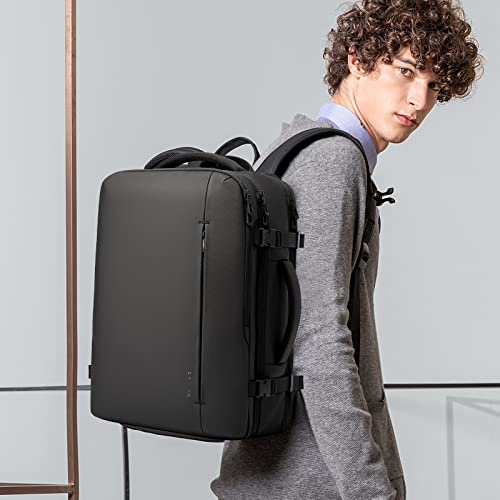 Image of BANGE 45L Men's Expandable Travel Backpack, Men's Laptop Backpack for 17.3Inch Laptop, Carry On Backpack Fits Under Seat Airline Approved, Personal Item Travel Bag for Men