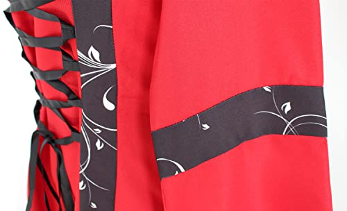 Bitseacoco Womens Victorian Renaissance Gown Dresses, Vintage Adult Medieval Hooded Lace Up Witch Dress Halloween Costumes (Red, Xxl) #TOP3