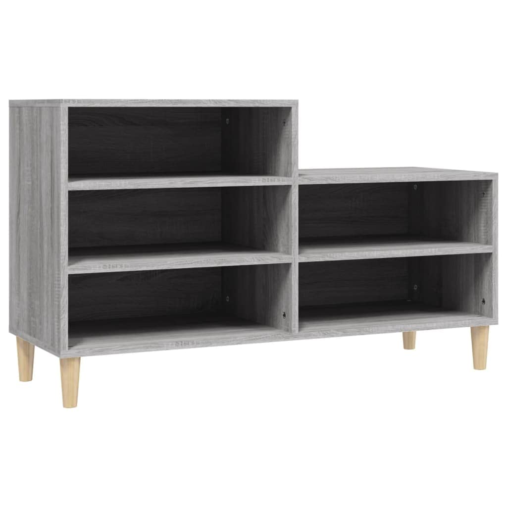 Meuble à chaussures gris de 102 cm avec casiers spacieux en bois d'ingénierie résistant