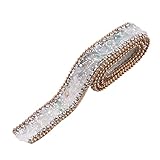 SEWACC Strassband-Dekoration Für DIY-Accessoires Kleideranpassungen Und Handgefertigte Strassspitzen-Elemente Inklusive Kleberschicht Für Hochzeit Kostüme Und Mehr
