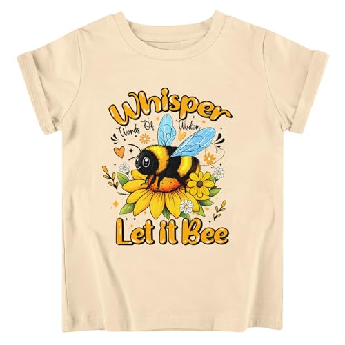 Image of Funnycokid Little Girls T Shirt for Toddler 3-7 Years Kids Tee Graphic Short Sleeve Clothes Tops