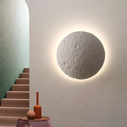 Lámpara de pared con decoración de cráter espacial y aplique LED blanco 3