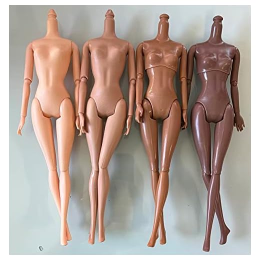 DIY OOAK Doll Bodies for Replacement 11.5 inch 12 inch Fashion Doll Body Lot 4 Pack Articulated Jointed Posable Multiracial Doll Repair 4 Shade Variety Pack Eledoll