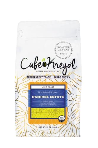 Cafe Kreyol - Dominican Republic Ramirez Estate Coffee | 12 oz - Light Roast Whole Bean Coffee - USDA Certified Organic