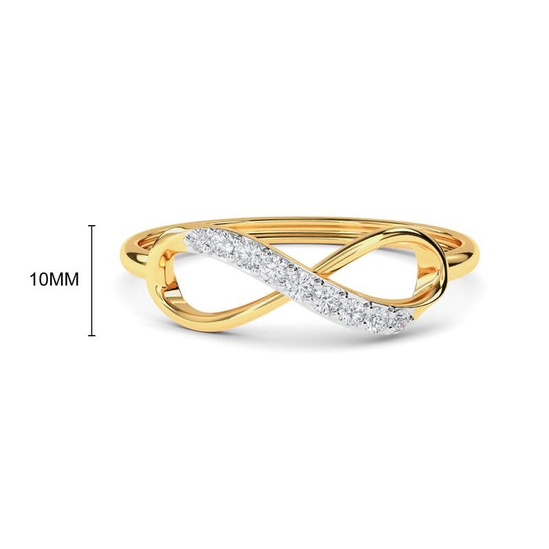 Image of KISNA 14k / 18k Real Gold & Diamond Ring | Diwali, Rakhi Rakshabandhan Gift for Sister /Bhabhi /Women | With Certificate of Authenticity & BIS-Hallmarked Gold Jewellery | Yashavini Ring
