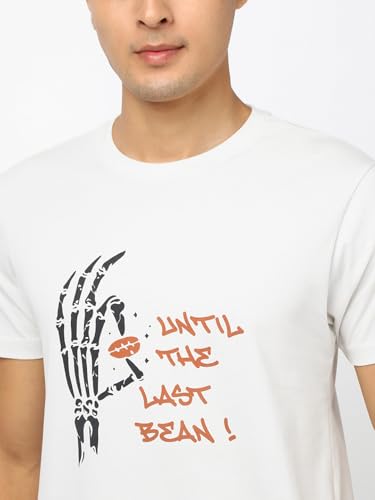Image of Bewakoof Men's Graphic Print Regular Fit Half Sleeve Round Neck Pure Cotton T-Shirt
