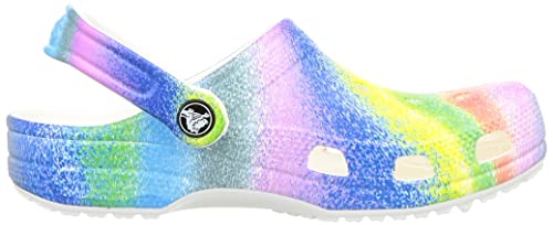 Crocs , Tamancos clássicos tie dye , 12 Women/10 Men , Branco/Multi Spray Dye