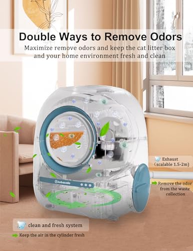 Self Cleaning Litter Box Automatic Cat Litter Box Self Cleaning with APP Odor Control Cat Litter Box Automatic Cleaning for Multiple Cats Families