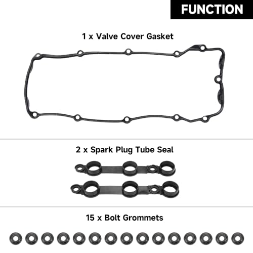 Image of Engine Valve Cover Gasket - Compatible for BMW Z4 /325i /325xi /330i /330xi 2003-2005 for BMW 525i /530i 2002-2005 - Replace Part 11120030496