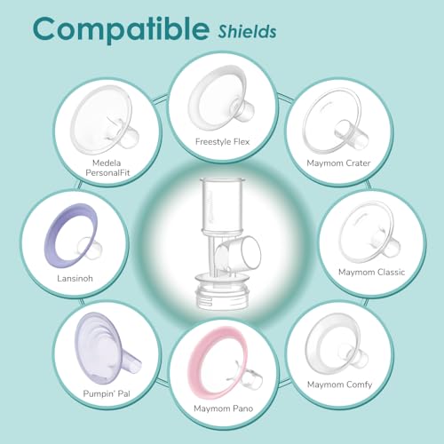 Image of Maymom MyFit Connector Set, Detachable Breast Shield Base Connectors Compatible with Selected Ameda Breast Pumps (Connector)