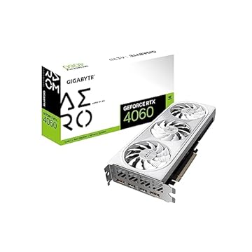 GIGABYTE Placa gráfica GeForce RTX 4060 AERO OC 8G, 3 ventoinhas WINDFORCE, 8GB 128-bit GDDR6, GV-N4060AERO OC-8GD placa de vídeo