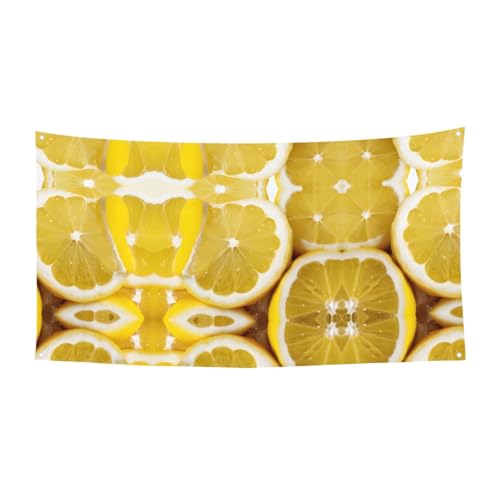 MINDBBDFJ Lemon Print Banners And Signs For Outdoor/Indoor,Personalized Banner Customizable Parties Halloween Banner (180x90cm)