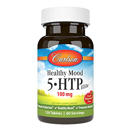 Carlson Healthy Mood 5-Htp Elite 50Mg Raspberry Chewables, 120 Tablets #TOP18