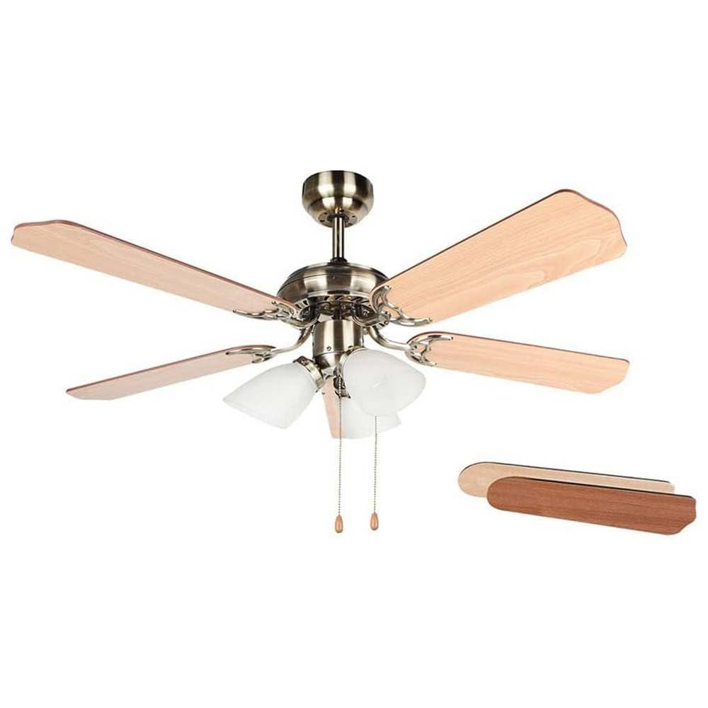 Orbegozo CT 23105 - Ventilador de techo con luz, 5 palas reversibles, diámetro 105 cm, potencia de 55 W y 3 velocidades
