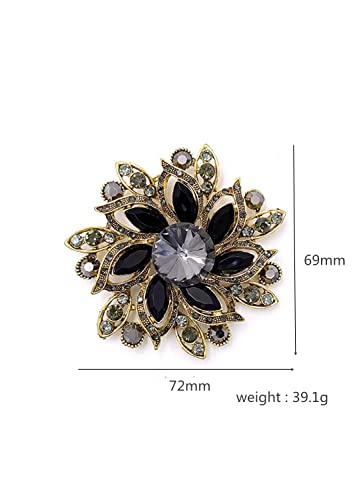 Image of COLORFUL BLING Rhinestone Leaf Brooch Pin - Red, Blue Vintage Jewelry Accessory Gifts Decoration