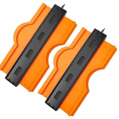 Yeguwithu 2pcs Contour Gauge 10 Inch, Shape Profile Woodworking Tools, Contour Gauge Profile Tool for Flooring Tile Laying Carpet, Gifts for Men Husband Dad Husband