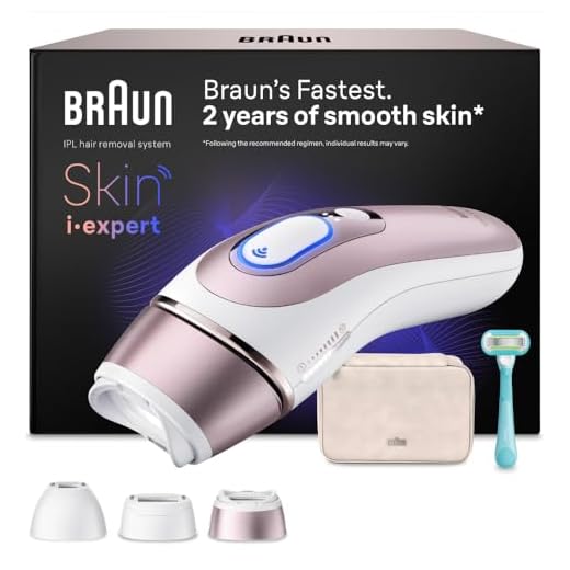 Braun Smart IPL Geräte Haarentfernung Skin i·expert 7 — Professionelle Dauerhafte Laser Haarentfernung für Zuhause, Designed in Germany — Inkl. Etui, Venus Rasierer, 3 Aufsätze — PL7311, Weiß/Rosegold
