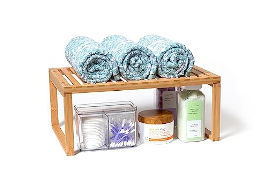 Lipper International Bamboo Kitchen Cabinet Shelf for Organizing a Pantry, Countertop, or Bathroom, 15 5/8 x 10 x 6 1/4
