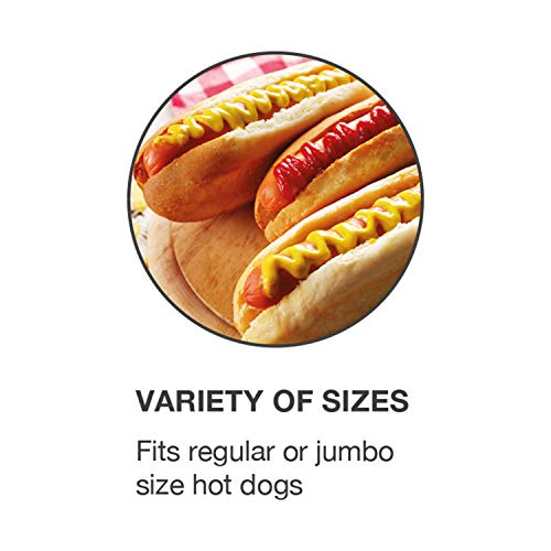 Salton Treats Steamer for Extra Large Authentic Stadium-Style Hot Dogs and Sausages, 8 Hot Dog and 4 Bun Capacity to Steam and Warm Breakfast Sausages, Brats, Vegetables, Fish, 350 Watts, Red (HD1905)