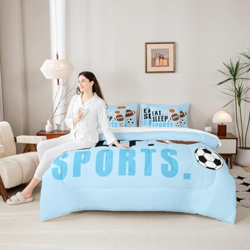 Image of Feelyou Sports Comforter Set Queen Size Kids Boys Girls