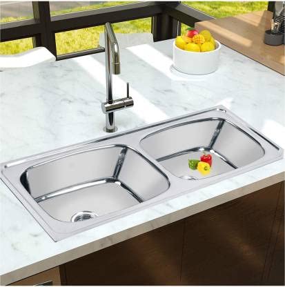 Goonj Monarch 45x20x9 Double Bowl Glossy Finish Stainless Steel Sink with SS Coupling And adjustable Plastic Pipe (B0BZQH187G) Amazon Price History, Amazon Price Tracker