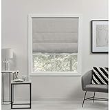 Exclusive Home Curtains Acadia Total Blackout Roman Shade, 34x64, Silver
