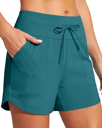 Womens 5" Swim Board Shorts with UPF 50+ and Liner