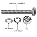 Levanco (6 Sets) 3/8-16x2-1/2 Stainless Steel Hex Head Screws Bolts, Nuts, Flat Washers & Lock Washers Kits, 18-8 (304) Stainless Steel, Fully Thread Hexagon Bolts Kits