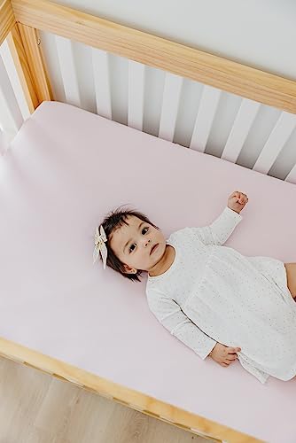Image of Copper Pearl Premium Knit Crib Sheets: Breathable and Soft, Fitted Sheets for Standard Mattresses, Perfect for Baby Registry or Shower Gift, Blossom
