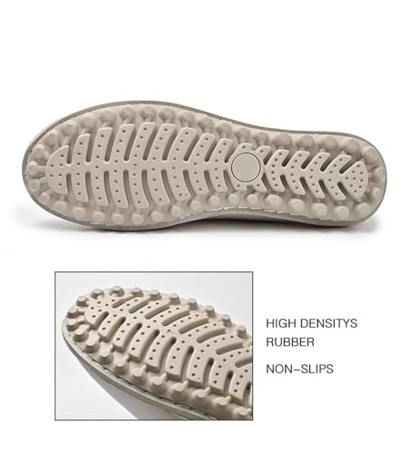 Mens Leather Lug Sole Casual Loafers Comfortable Non-Slip Slip on Flats Shoes Lightweight Walking Outdoor Loafers3