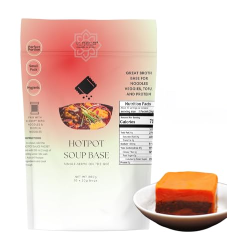 Little Sheep Haidilao Hot Pot Soup Base, Spicy Sichuan Hot Pot at Home, Packed with Umami Flavor, No MSG, Vegan and Sugar Free, Single-Serve (Pack of 10)