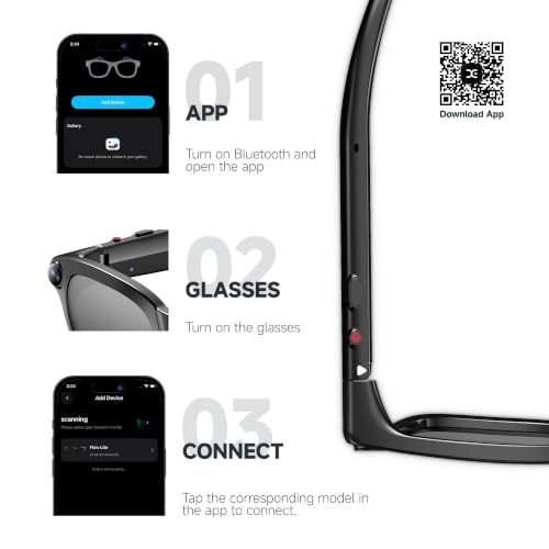Smart Glasses with HD Camera, 1080P Video Stabilization, Real-Time Translation, ChatGPT Assistant with AI Memory, UV400 Protection Sunglasses, Open Ear Music, Hands-Free Call, Dual Mics - image 9