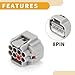 Partuto 8 Pin Headlight Waterproof Connector Plug - Car Female Wire Terminal Connector - for Toyota Plastic Gray - 1 Set