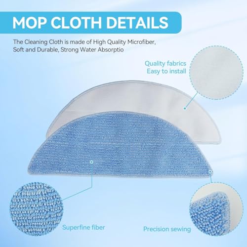 Image of Replacement Mop Pad Compatible with Ecovacs Deebot Y1 /Y1 Pro /Y1plus Vacuum Cleaner Microfiber Mop Pads Water Abserbent Scrubbing Pads Cleaning-Pads Universal Replacement Mop Pads Set of 4
