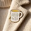 Merzio Stylish Minimalist Teacup Badge, a Fun and Artistic Brooch, Pin Badges Enamel Lapel Pin for Clothes Bags Backpacks Social Battery and Badge Jewelry Decor Gift for Men Women(White) #3