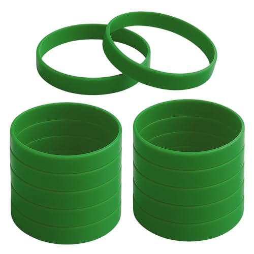 GOGO 12 PCS Adult Rubber Bracelets for Football Game, Silicone Wristbands, Party Accessories - Forest Green